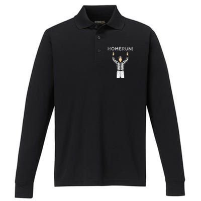 Homerun Baseball Football Performance Long Sleeve Polo