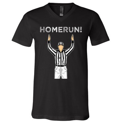 Homerun Baseball Football V-Neck T-Shirt