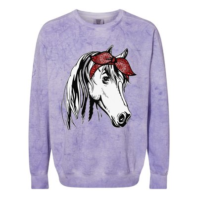 Horse Bandana For Equestrian Horseback Riding Colorblast Crewneck Sweatshirt