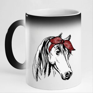 Horse Bandana For Equestrian Horseback Riding 11oz Black Color Changing Mug