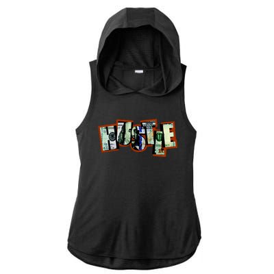 Hustle Ben Franklin Ladies PosiCharge Tri-Blend Wicking Draft Hoodie Tank