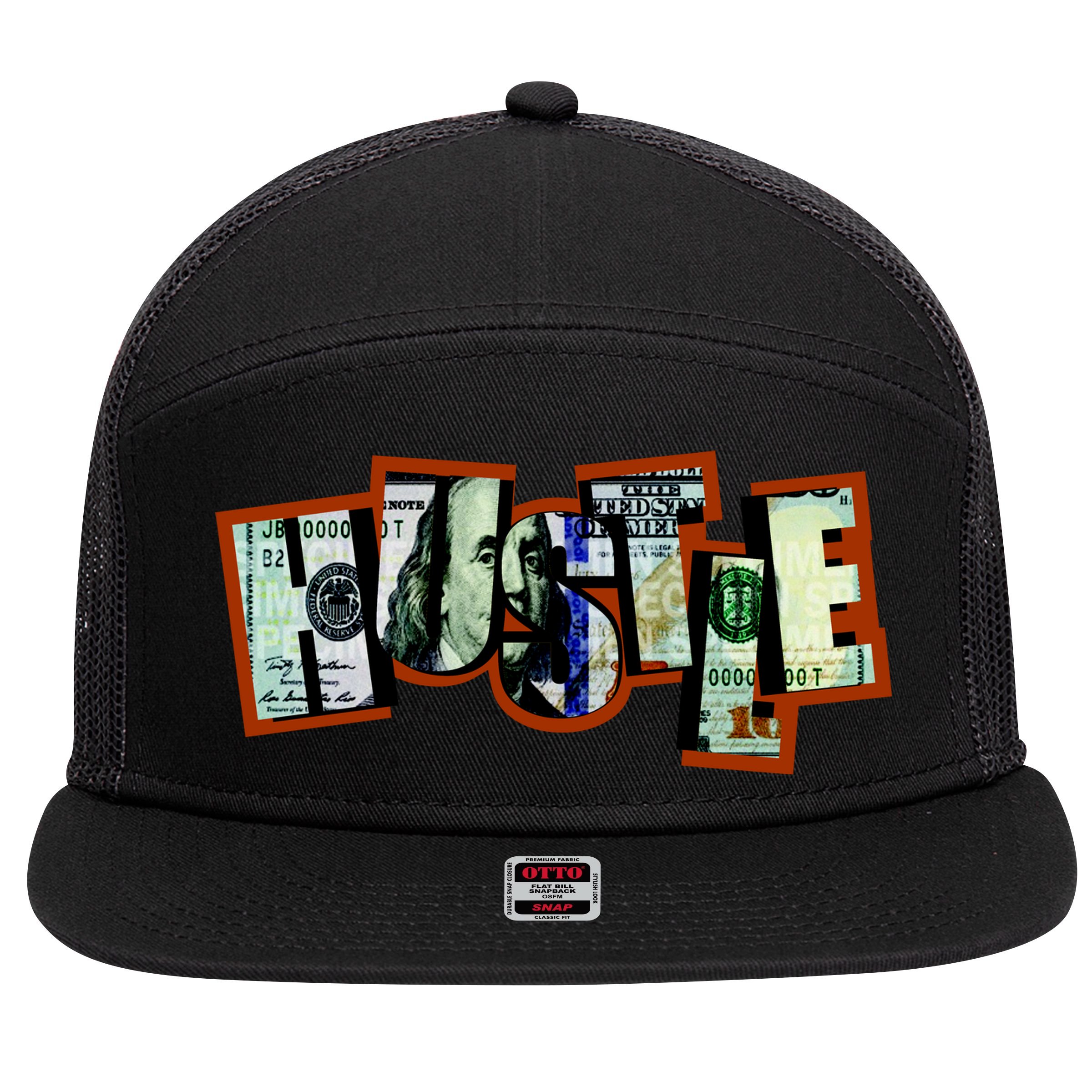 Hustle Ben Franklin 7 Panel Mesh Trucker Snapback Hat