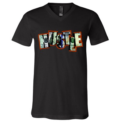Hustle Ben Franklin V-Neck T-Shirt