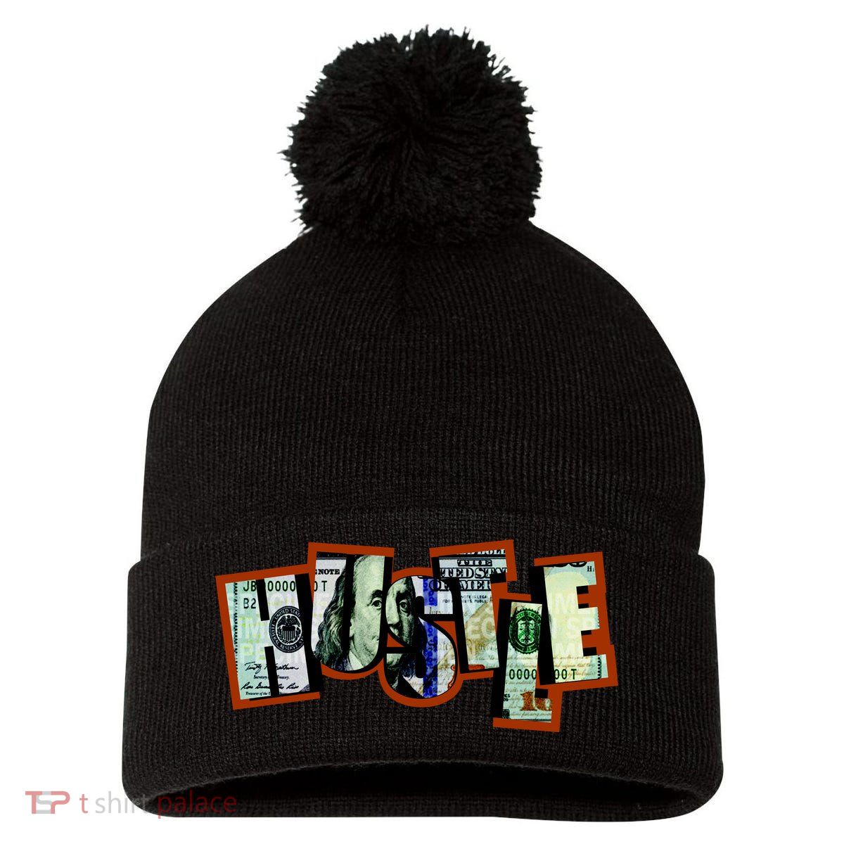 Hustle Ben Franklin Pom Pom 12in Knit Beanie
