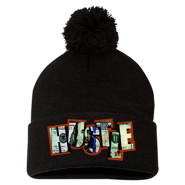 Hustle Ben Franklin Pom Pom 12in Knit Beanie