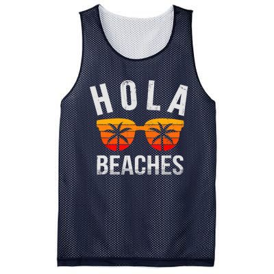 Hola Beaches Funny Beach Vacation Summer Mesh Reversible Basketball Jersey Tank