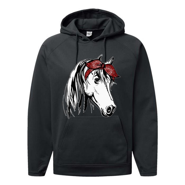 Horse Bandana For Equestrian Horseback Riding Horse Lover Performance Fleece Hoodie