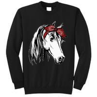 Horse Bandana For Equestrian Horseback Riding Horse Lover Tall Sweatshirt