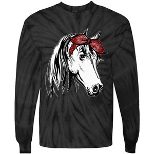 Horse Bandana For Equestrian Horseback Riding Horse Lover Tie-Dye Long Sleeve Shirt