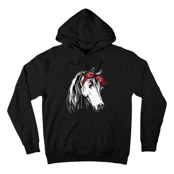 Horse Bandana For Equestrian Horseback Riding Horse Lover Tall Hoodie