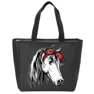 Horse Bandana For Equestrian Horseback Riding Horse Lover Zip Tote Bag