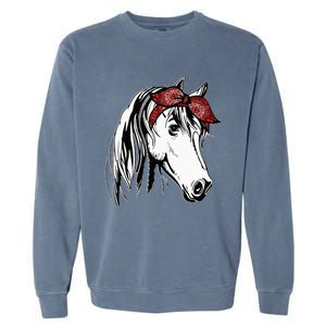 Horse Bandana For Equestrian Horseback Riding Horse Lover Garment-Dyed Sweatshirt