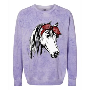 Horse Bandana for Equestrian Horseback Riding Horse Lover Colorblast Crewneck Sweatshirt