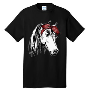 Horse Bandana for Equestrian Horseback Riding Horse Lover Tall T-Shirt