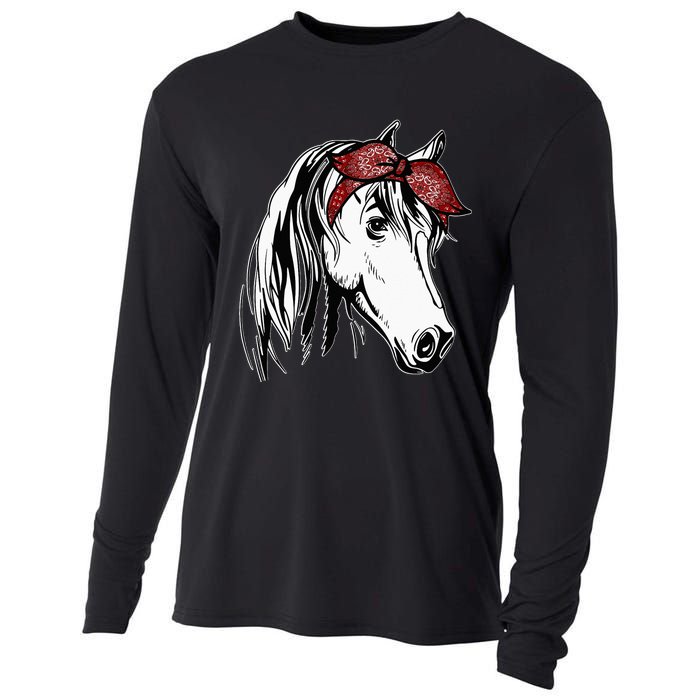 Horse Bandana for Equestrian Horseback Riding Horse Lover Cooling Performance Long Sleeve Crew