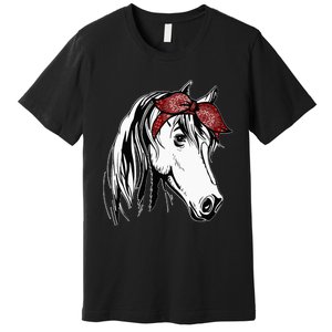 Horse Bandana for Equestrian Horseback Riding Horse Lover Premium T-Shirt