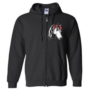 Horse Bandana for Equestrian Horseback Riding Horse Lover Full Zip Hoodie