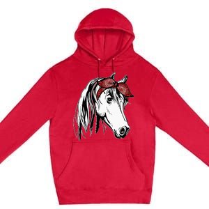 Horse Bandana for Equestrian Horseback Riding Horse Lover Premium Pullover Hoodie