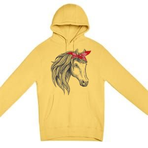 Horse Bandana For Horseback Riding Horse Lover Gift Premium Pullover Hoodie