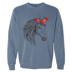 Horse Bandana For Horseback Riding Horse Lover Gift Garment-Dyed Sweatshirt