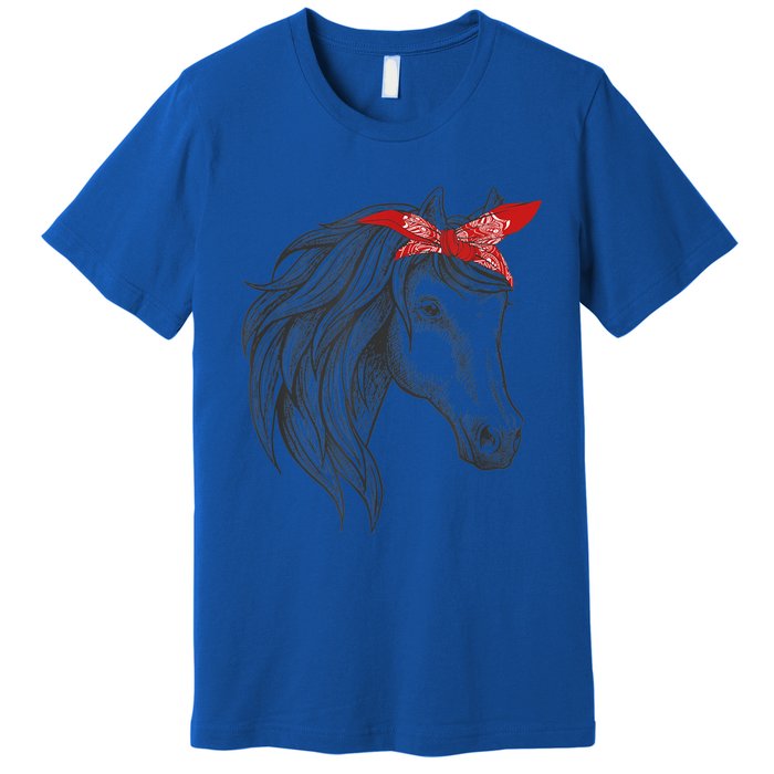 Horse Bandana For Horseback Riding Horse Lover Gift Premium T-Shirt