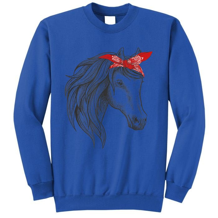 Horse Bandana For Horseback Riding Horse Lover Gift Tall Sweatshirt