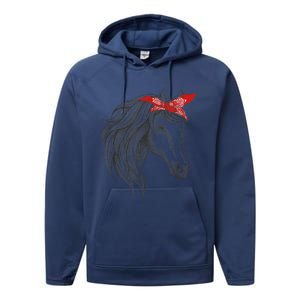 Horse Bandana For Horseback Riding Horse Lover Gift Performance Fleece Hoodie