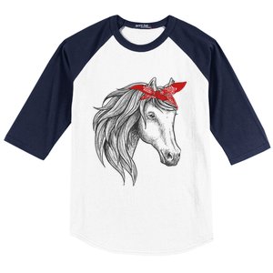 Horse Bandana For Horseback Riding Horse Lover Gift Baseball Sleeve Shirt