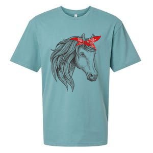 Horse Bandana For Horseback Riding Horse Lover Gift Sueded Cloud Jersey T-Shirt