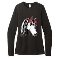 Horse Bandana For Equestrian Horseback Riding Horse Lover Womens CVC Long Sleeve Shirt