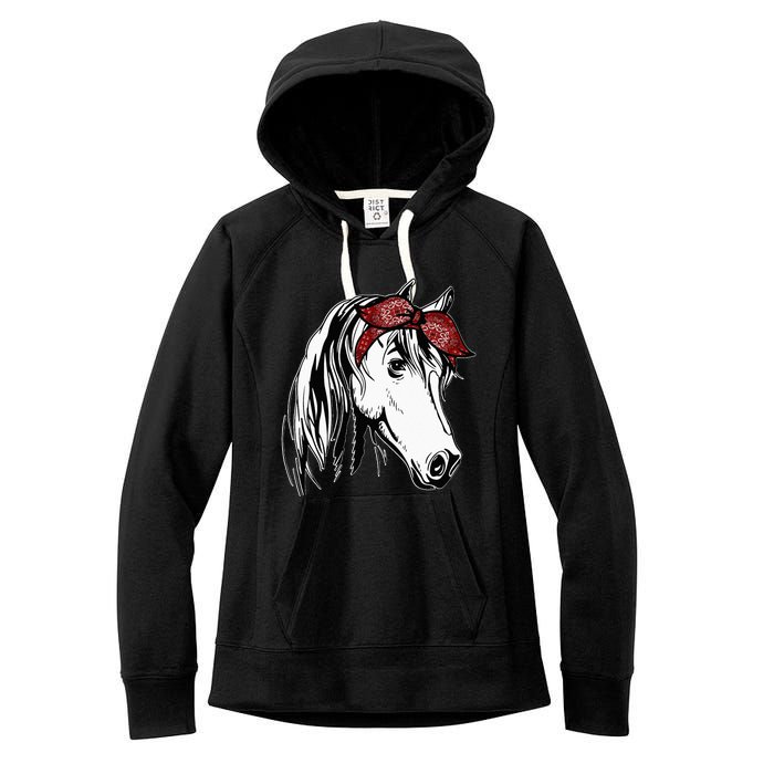 Horse Bandana For Equestrian Horseback Riding Horse Lover Women's Fleece Hoodie