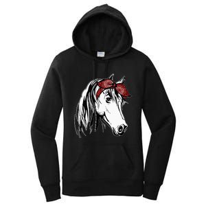 Horse Bandana For Equestrian Horseback Riding Horse Lover Women's Pullover Hoodie