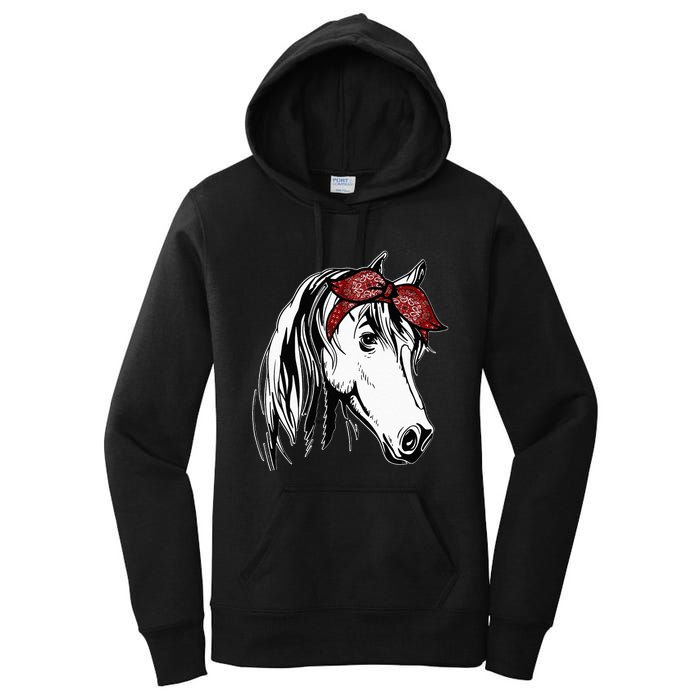 Horse Bandana For Equestrian Horseback Riding Horse Lover Women's Pullover Hoodie