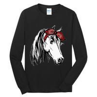 Horse Bandana For Equestrian Horseback Riding Horse Lover Tall Long Sleeve T-Shirt