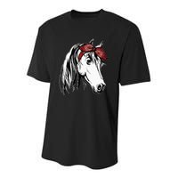 Horse Bandana For Equestrian Horseback Riding Horse Lover Youth Performance Sprint T-Shirt