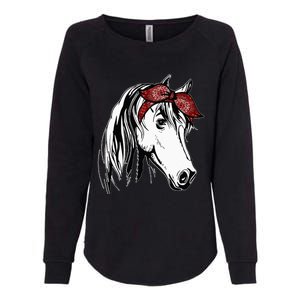 Horse Bandana For Equestrian Horseback Riding Horse Lover Womens California Wash Sweatshirt