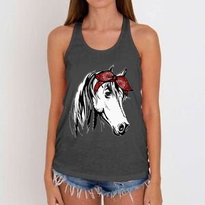 Horse Bandana For Equestrian Horseback Riding Horse Lover Women's Knotted Racerback Tank