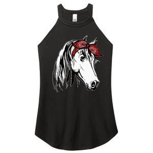 Horse Bandana For Equestrian Horseback Riding Horse Lover Women's Perfect Tri Rocker Tank