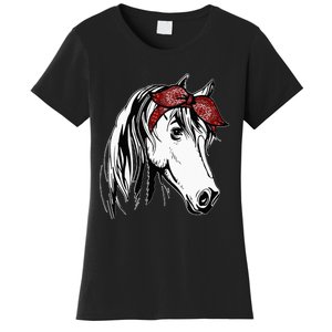 Horse Bandana For Equestrian Horseback Riding Horse Lover Women's T-Shirt