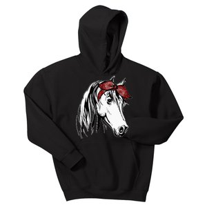 Horse Bandana For Equestrian Horseback Riding Horse Lover Kids Hoodie