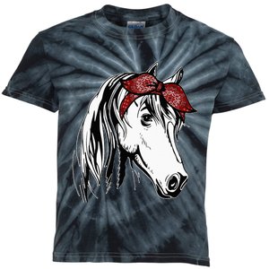 Horse Bandana For Equestrian Horseback Riding Horse Lover Kids Tie-Dye T-Shirt