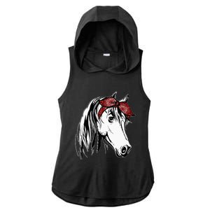 Horse Bandana For Equestrian Horseback Riding Horse Lover Ladies PosiCharge Tri-Blend Wicking Draft Hoodie Tank