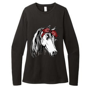 Horse Bandana For Equestrian Horseback Riding Horse Lover Womens CVC Long Sleeve Shirt