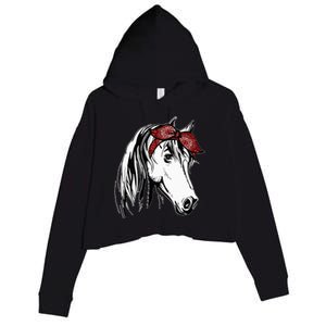 Horse Bandana For Equestrian Horseback Riding Horse Lover Crop Fleece Hoodie