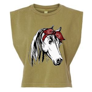 Horse Bandana For Equestrian Horseback Riding Horse Lover Garment-Dyed Women's Muscle Tee