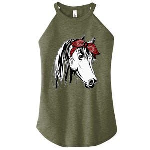 Horse Bandana For Equestrian Horseback Riding Horse Lover Women's Perfect Tri Rocker Tank