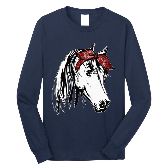 Horse Bandana For Equestrian Horseback Riding Horse Lover Long Sleeve Shirt