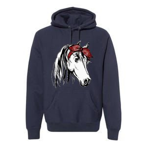 Horse Bandana For Equestrian Horseback Riding Horse Lover Premium Hoodie