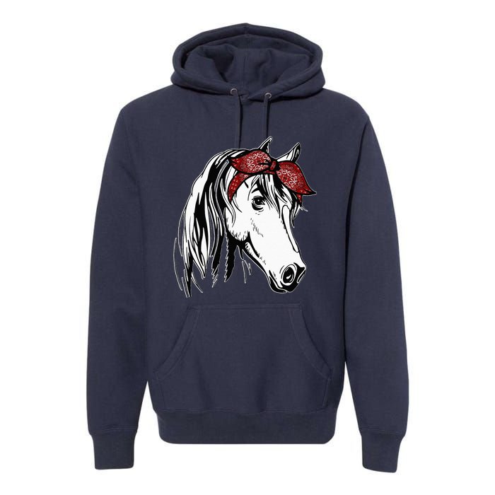 Horse Bandana For Equestrian Horseback Riding Horse Lover Premium Hoodie