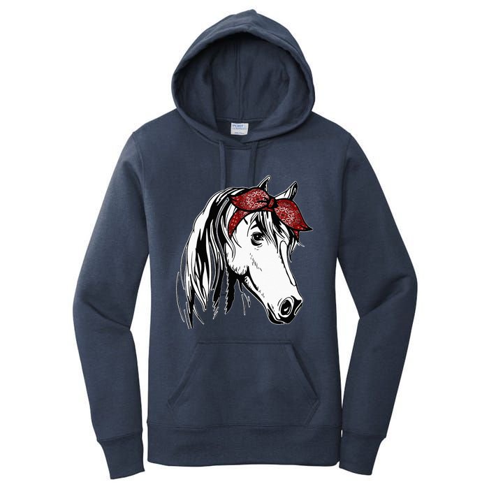 Horse Bandana For Equestrian Horseback Riding Horse Lover Women's Pullover Hoodie